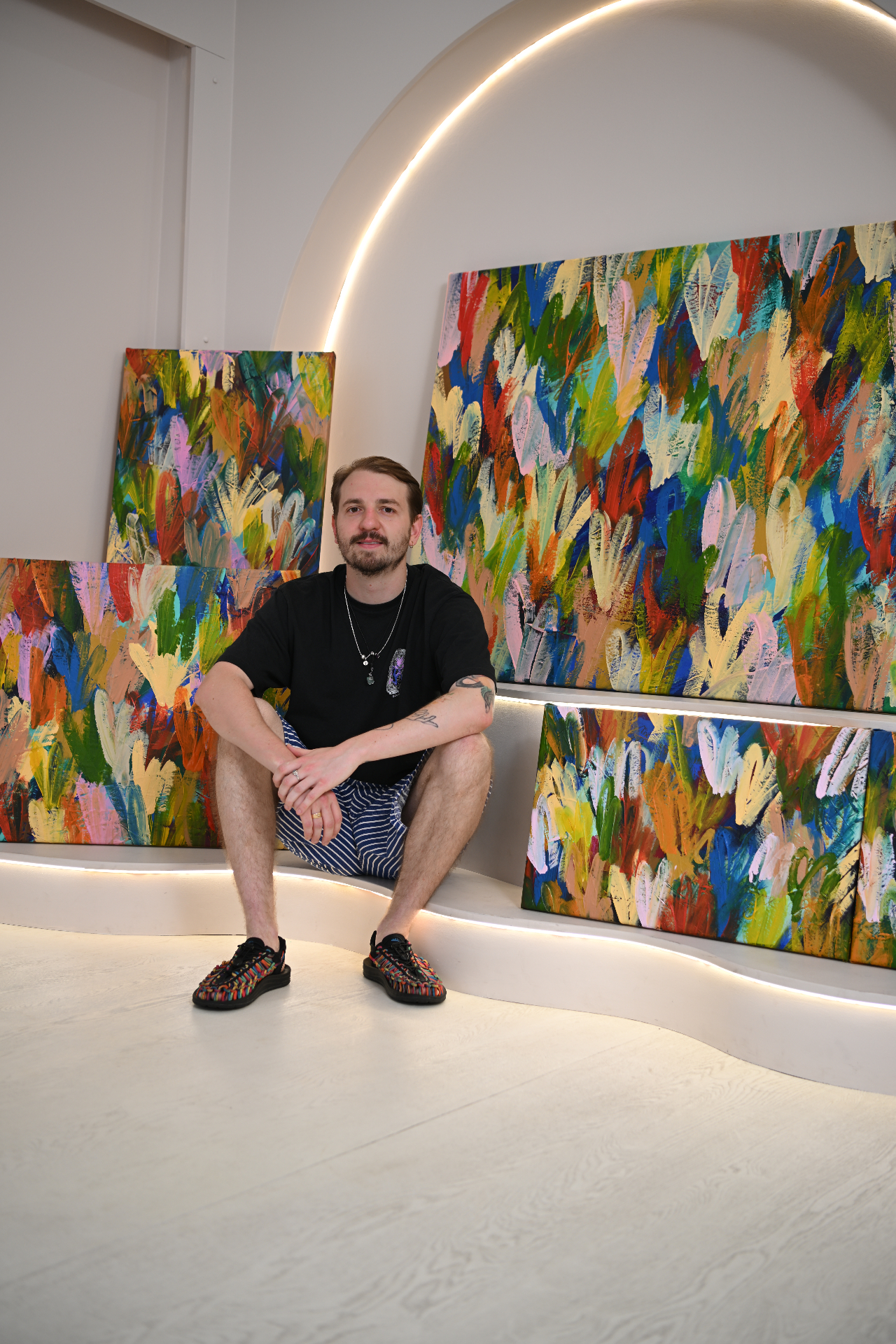 Harry Watmough in the studio
